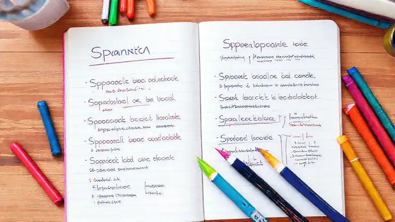 Hojas coloridas y esquemas de sintaxis creativos