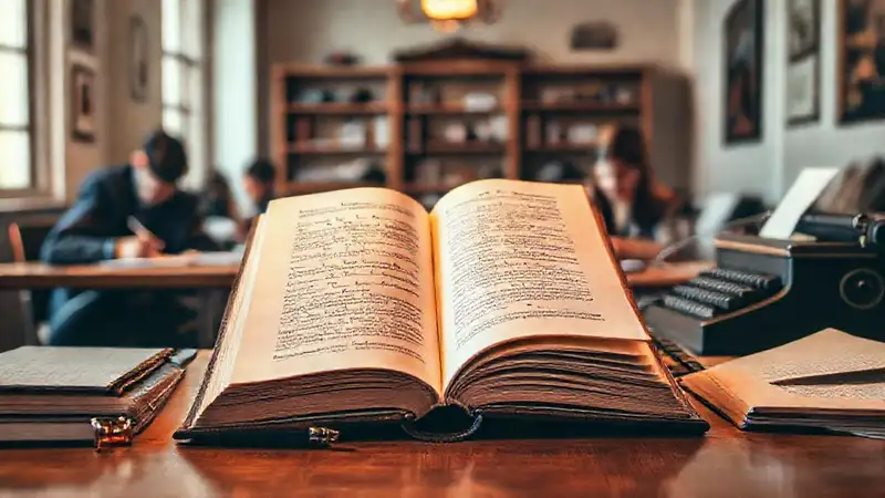 Personas estudiando con herramientas clásicas y elegantes