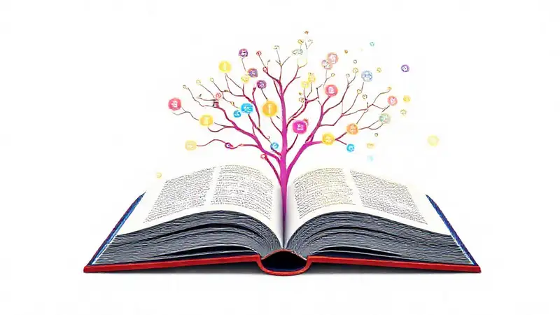 Libro abierto con símbolos y árboles sintácticos
